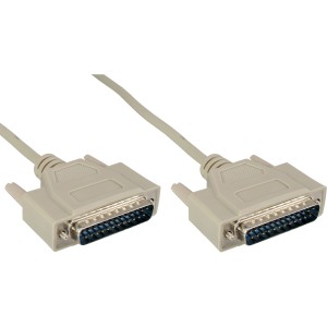 Kabel szeregowy formowany DB25 męski / męski bezpośrednio szary 2m