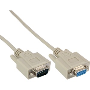 Przedłużacz szeregowy, 9pin męski/żeński, formowany, przypisany 1:1, 15m