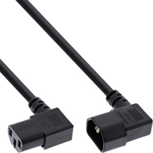 kabel zasilający C13/C14, czarny, kątowy, 3m
