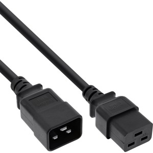 kabel zasilający C19 / C20 3-pin IEC męski / żeński czarny 7,5m