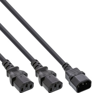 kabel zasilający Y niemiecki typ F 1x IEC-C14 do 2x IEC-C13 5m