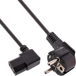 kabel zasilający, kątowy CEE 7/7 / 3pin IEC C13 męski kątowy, 5m