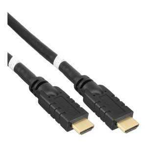 InLine®, aktywny kabel HDMI o dużej szybkości transmisji z Ether., M/M, czarny, złote styki, 30m