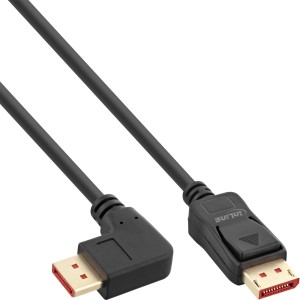 Kabel DisplayPort 1.4, 8K4K, kątowy, czarno-złoty, 3m