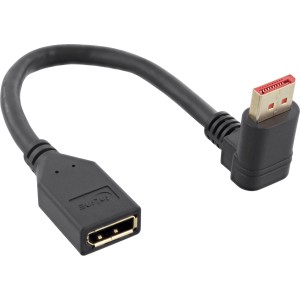 Kabel adaptera DisplayPort 1.4 M/F, 8K4K, skierowany do góry, czarno-złoty