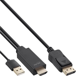 Kabel konwertujący HDMI na DisplayPort, 4K/30 Hz, czarny, 3 m