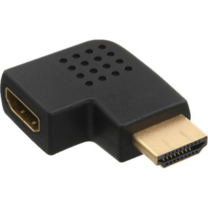 Adapter HDMI męski/żeński, kątowy, lewy, pozłacany