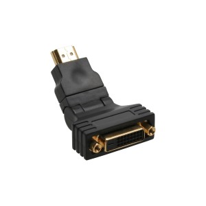 Adapter HDMI na DVI Złącze HDMI męskie / 24+1 żeńskie, kątowe 180°, pozłacane