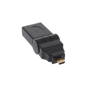 Adapter HDMI typu A, żeński / męski D, typu swing, pozłacany