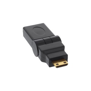 Adapter HDMI HDMI A żeński / HDMI C męski typu swing, pozłacany
