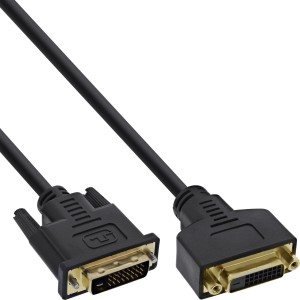 Kabel DVI-D Premium 24+1 męski na żeński Dual Link, pozłacany, 3 m