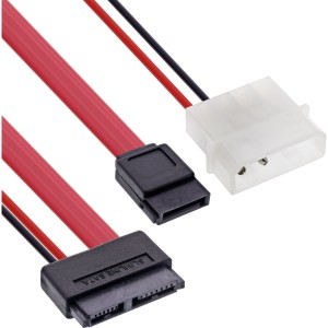 Kabel SATA Slimline, obudowa Slim SATA 13pin (7+6). strona do SATA+zasilanie, 0,4 m