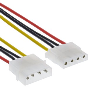 Przedłużacz zasilacza 4pin Molex męski/żeński 1m