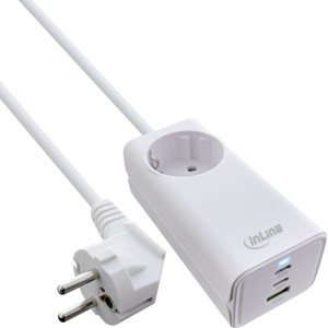 Zasilacz USB, ładowarka GaN, 2x USB-C, 1x USB-A, PD 3.0, gniazdo bezpieczeństwa
