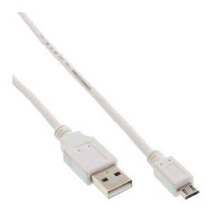 Kabel Micro USB 2.0 USB Typ A męski / Micro-B męski, biały, 5m
