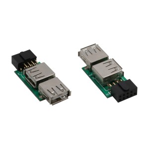 Wewnętrzny adapter USB 2.0 2x USB A żeński do złącza na płycie głównej