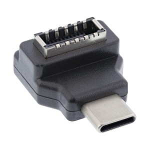 Adapter USB 3.2, męski USB-C na wewnętrzne gniazdo USB-E na panelu przednim