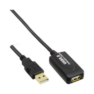 Kabel USB 2.0 do aktywnego wzmacniacza sygnału, typ A męski / A żeński, 15 m
