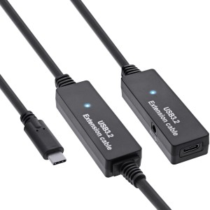 Aktywne rozszerzenie USB 3.2 Gen.1, USB-C męski na USB-C żeński, 15 m