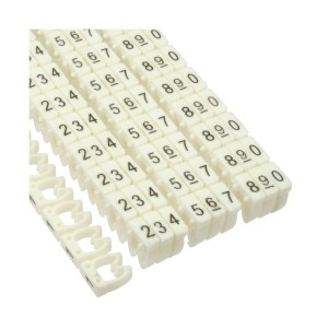 Oznacznik kablowy 4mm nr 0-9 100 szt., biały