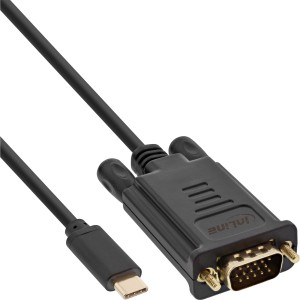 Kabel do wyświetlacza USB, męski USB-C / męski VGA (tryb alternatywny DP), czarny, 2 m