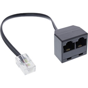 Splitter ISDN 1x RJ45 M / 2x RJ45 F, 8P4C bez rezystorów