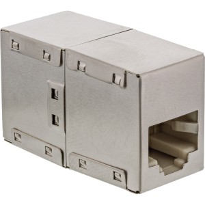 Adapter Cat.5e, w pełni ekranowany, metalowy, 2x RJ45 żeński na żeński, bezpośredni