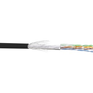 Kabel krosowy SF/UTP kat.5e AWG26 CCA PVC czarny 100m