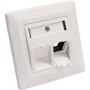 Zestaw ramek do wkładek 2x RJ45 Bu/LSA, Keystone SNAP-In, RAL9010