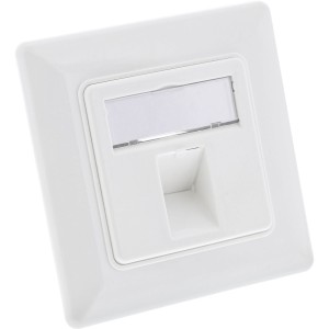 Zestaw ramek na 1x wkładkę RJ45 Bu/LSA, Keystone SNAP-In, biały RAL9010
