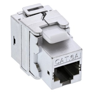 Moduł zatrzaskowy Premium RJ45 Keystone Jack kat. 6a, z osłoną przeciwpyłową