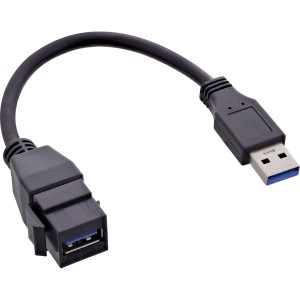 Kabel adaptera USB 3.2 Gen1, USB A męski / Keystone żeński, 0,2 m