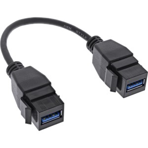 Kabel przejściowy USB 3.2 Gen1 2x Keystone, 2x gniazdo USB A Keystone, 0,2 m
