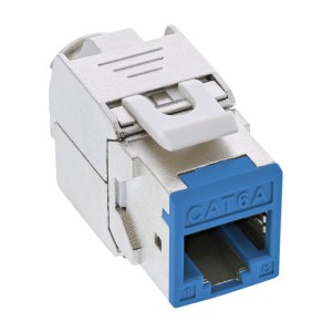 Gniazdo Keystone RJ45, ekranowane, kat. 6A, niebieskie, 8 szt