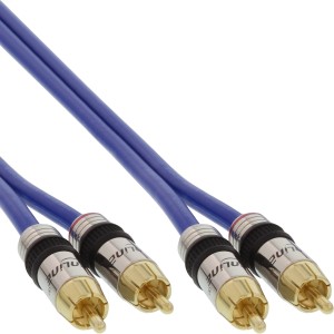 Kabel audio Premium RCA 2x męski RCA / męski pozłacany 0,5 m