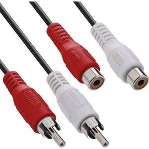 Kabel audio 2x RCA męski/żeński 20m