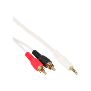 Kabel audio 2x męski RCA / 3,5 mm stereo męski biały/złoty 2,5 m