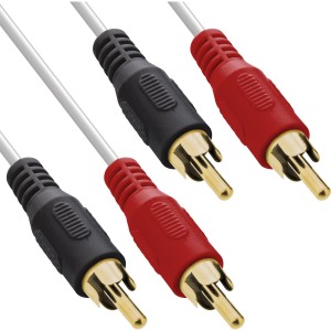 Kabel audio 2x RCA męski na męski biały / złoty 5m