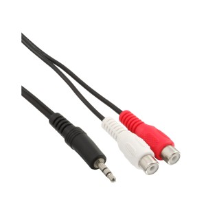 Kabel audio 2x RCA żeńskie / 3,5 mm stereo męskie 1m
