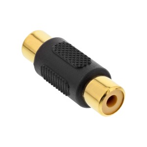 Adapter audio RCA żeński/żeński, pozłacany