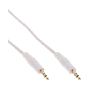 Kabel audio 3,5 mm stereo męski/męski, biały/złoty, 2 m