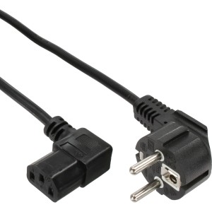 45szt. Kabel zasilający typu F, kątowy C13, kątowy, czarny, 1m