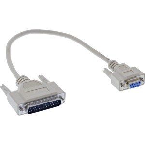 Kabel szeregowy, DB9F do DB25M, formowane wtyczki, beżowy, 0,33 m