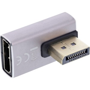 Adapter DisplayPort 1.4, męski/żeński, 90° w pionie w lewo, 8K UHD