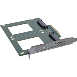 Karta PCIe do 2 wewnętrznych gniazd U.2 NVMe SFF-8639 - rozwidlenie, PCIe x8, szerokie