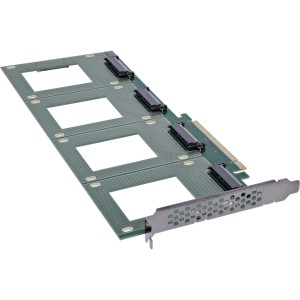 Karta PCIe do 4 wewnętrznych gniazd U.2 NVMe SFF-8639 - rozwidlenie, PCIe x16