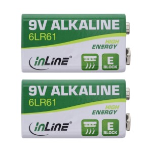 Wysokoenergetyczna bateria alkaliczna, blok 9 V 6LR61, opakowanie 2 szt