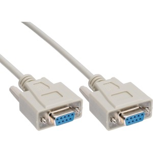 Kabel szeregowy, UL2462, formowany, DB9F/F, 1:1, 1,8m, beżowy luzem