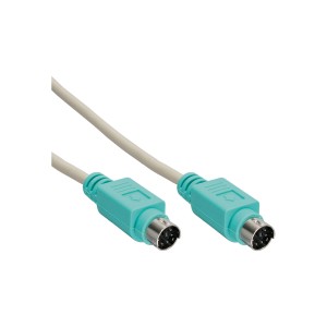 Kabel PS/2 męski/męski szary z zieloną wtyczką 2m