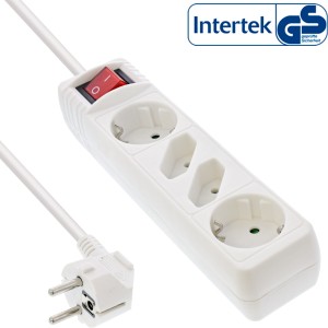Listwa zasilająca 4-torowa, 2x CEE7/3 + 2x Euro CEE 7/16, biała, 1,5m